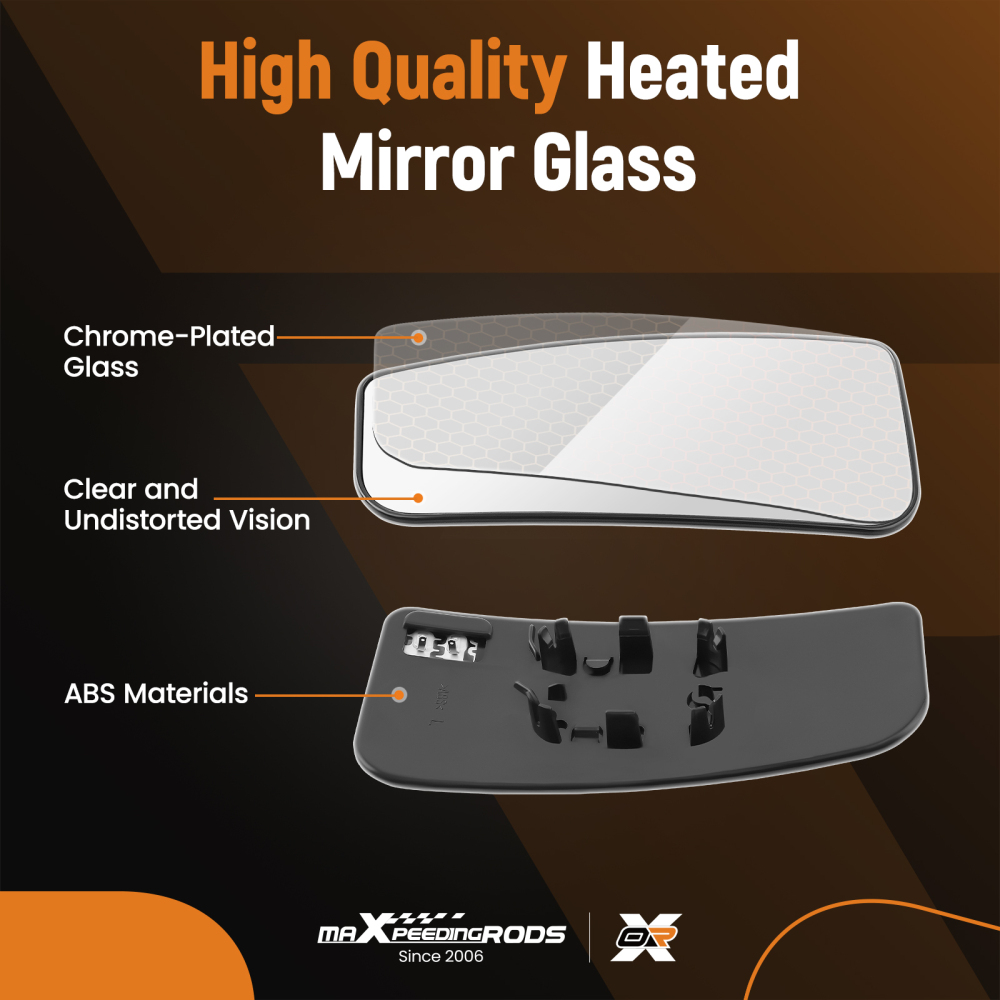 Driver Left Side Mirror Glass Heated compatible for Ford F-150 2015-2021 250 350 450