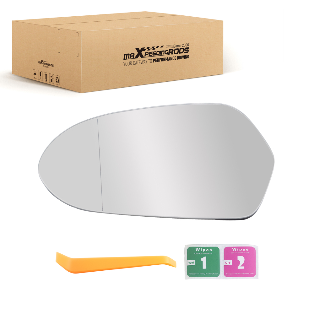 Heated Left Mirror Glass compatible for Audi A6 2011-2018 4G0857535 Wide Angle Silver