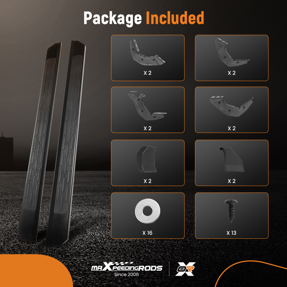 Nerf Bar Side Steps Running Board compatible for Toyota Tacoma 2024+ Black Aluminum Kit