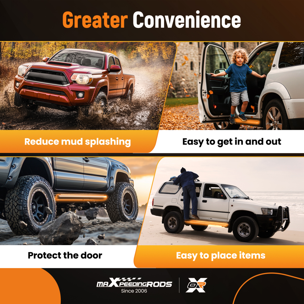 Nerf Bar Side Steps Running Board compatible for Toyota Tacoma 2024+ Black Aluminum Kit