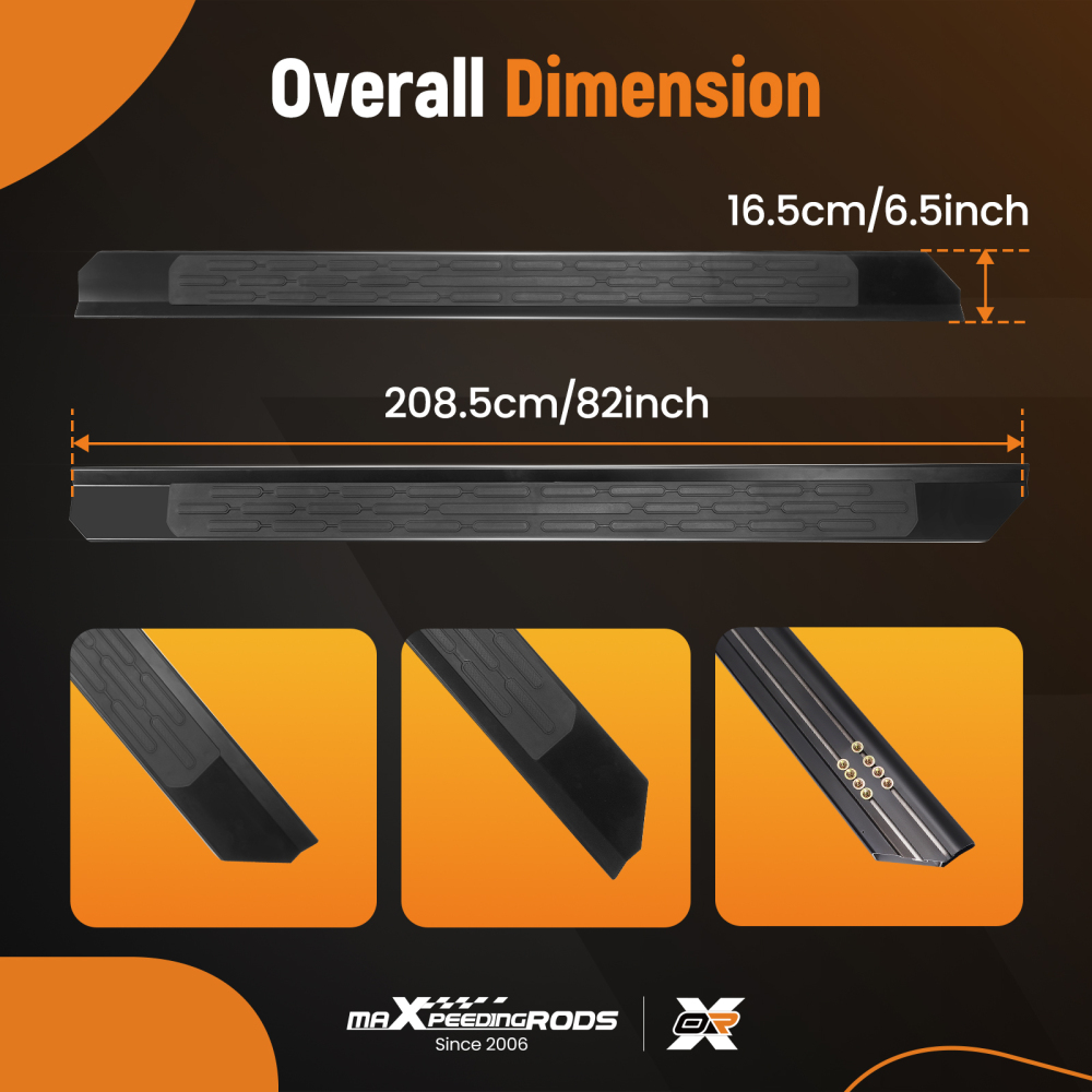 Nerf Bar Side Steps Running Board compatible for Toyota Tacoma 2024+ Black Aluminum Kit