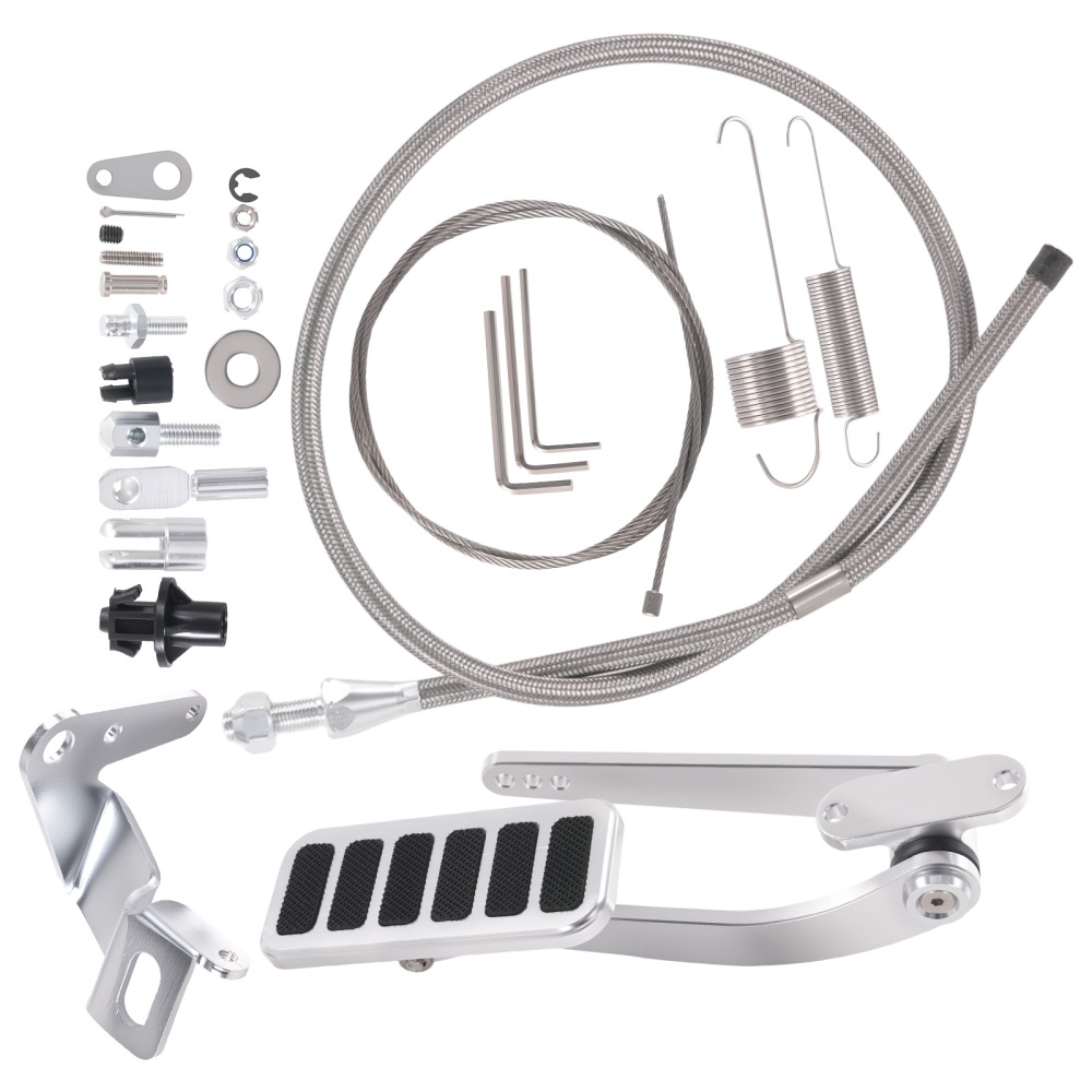 Universal Street Hot Rod Aluminum alloy Gas Pedal 24 Throttle CableSpring