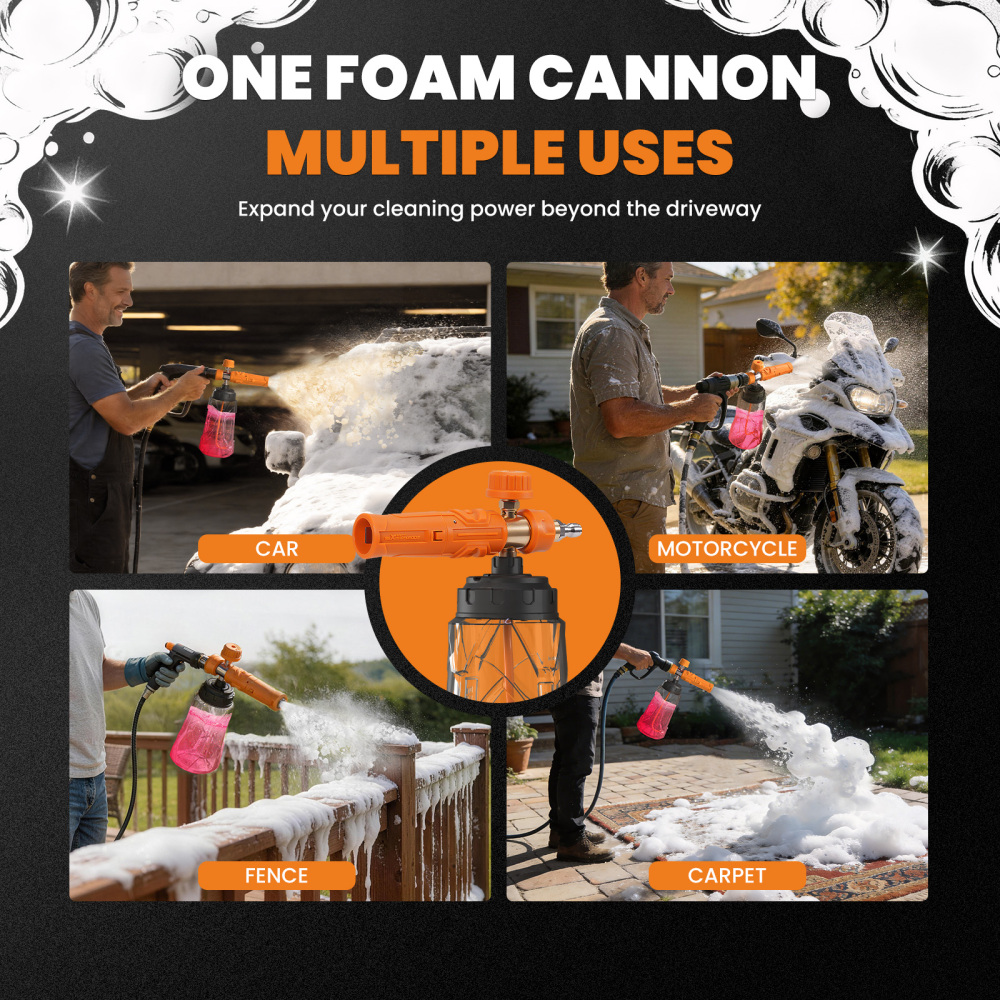 maXpeedingRods Wide Mouth Foam Cannon for Pressure Washer with 1/4 Quick Connect, 1.15/1.25mm Nozzle