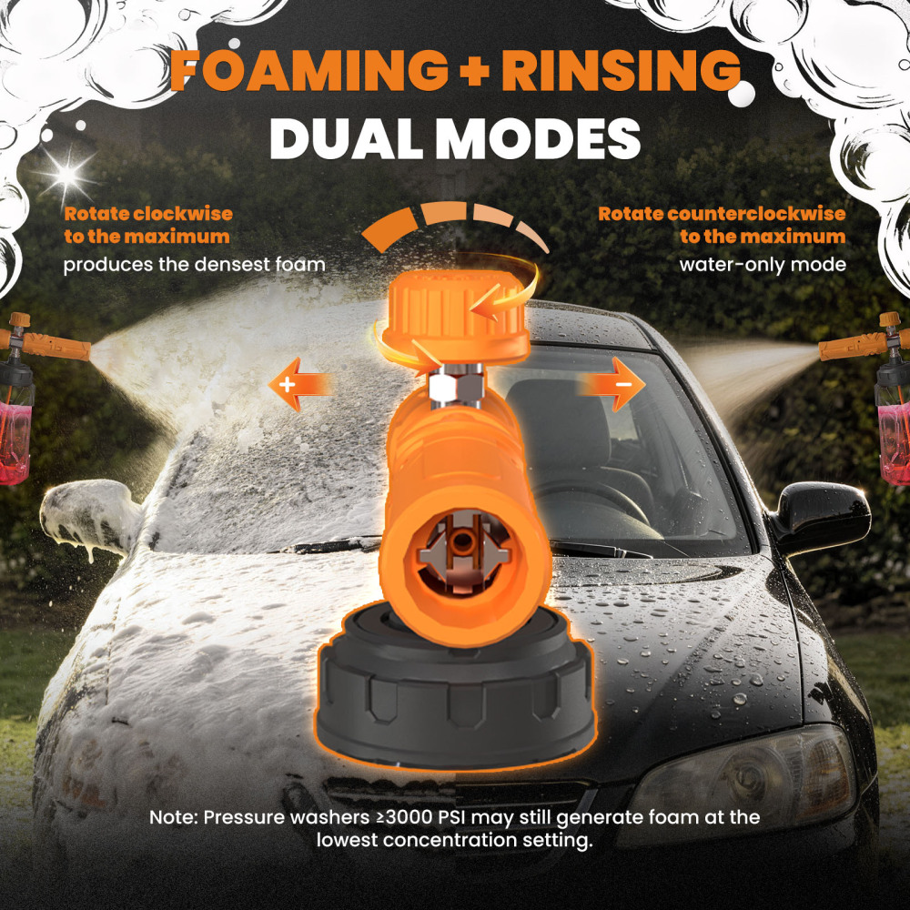 maXpeedingRods Wide Mouth Foam Cannon for Pressure Washer with 1/4 Quick Connect, 1.15/1.25mm Nozzle