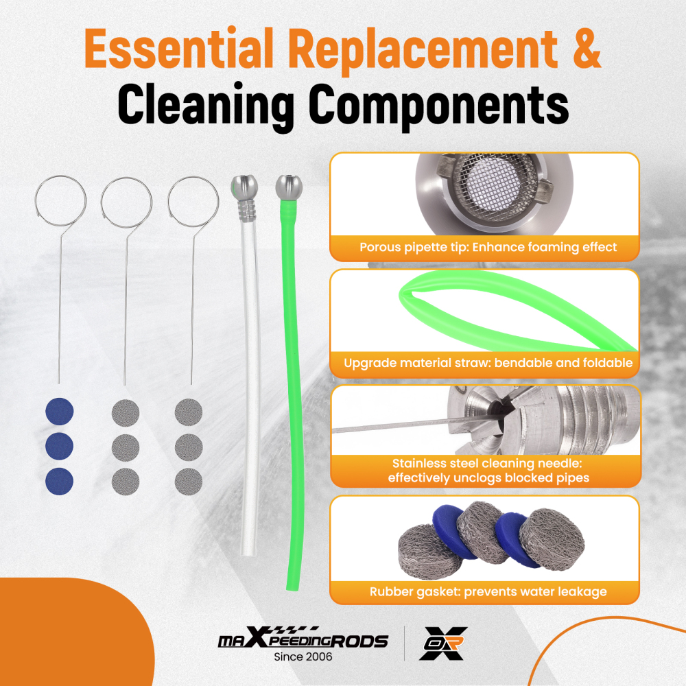 Foam Cannon Orifice Kit 1.1/1.15/1.25mm Spray Nozzle Foam Meshes 3000-4000PSI