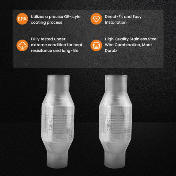 2.5 Inch Catalytic Converter Universal Fitment Stainless Steel 410250