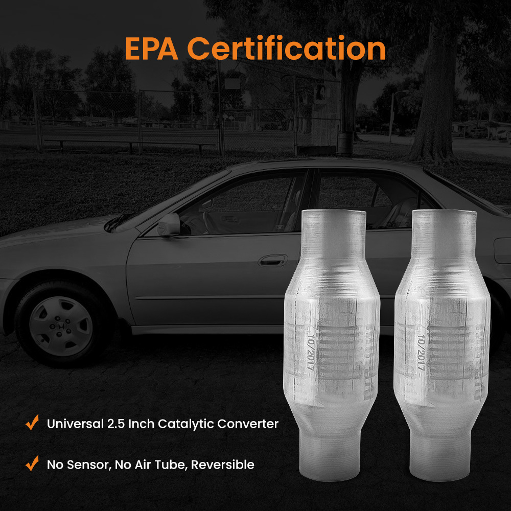 2.5 Inch Catalytic Converter Universal Fitment Stainless Steel 410250