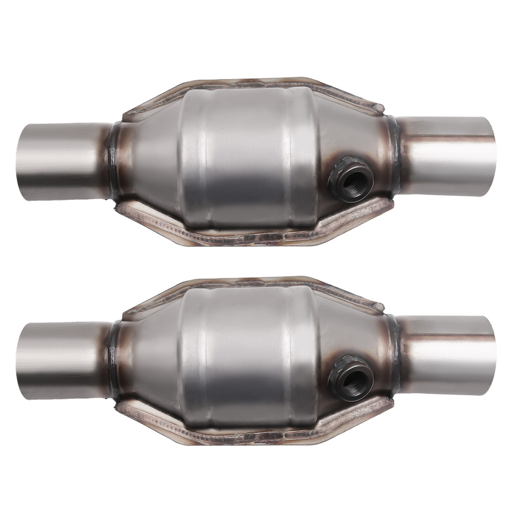 2PCS 2.25 Inlet/Outlet Universal Catalytic Converters W/ Heat Shield 53005 EPA