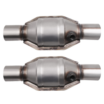 2PCS 2.25 Inlet/Outlet Universal Catalytic Converters W/ Heat Shield 53005 EPA