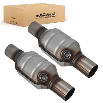 Pair 2.25 InletOutlet Universal Stainless Steel Catalytic Converter Length 13