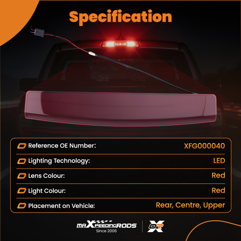 Rear Tailgate 3rd Brake Light Stop Lamp compatible for Range Rover Vogue L322 2002-2012 12V