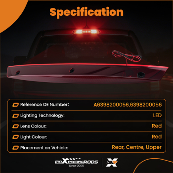 LED High Mount Stop 3rd Third Rear Brake Light compatible for Mercedes Benz Vito Viano W639