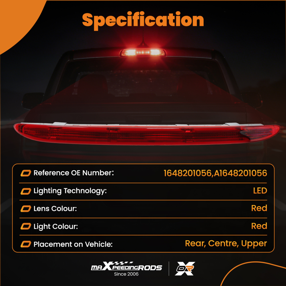 3rd LED High Level Brake Light compatible for Mercedes ML Class W164 ML320 ML350 2005-2011