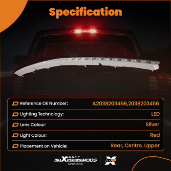 Rear 3rd LED Additional Brake Light A2038203456 compatible for Mercedes-Benz CLC 2001-2011