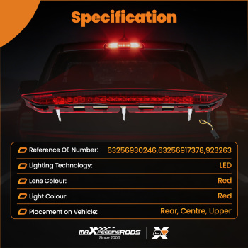 Centre Brake Light Stop Lamp compatible for BMW Z4 E85 2002-2008 Red LED 63256930246 923263