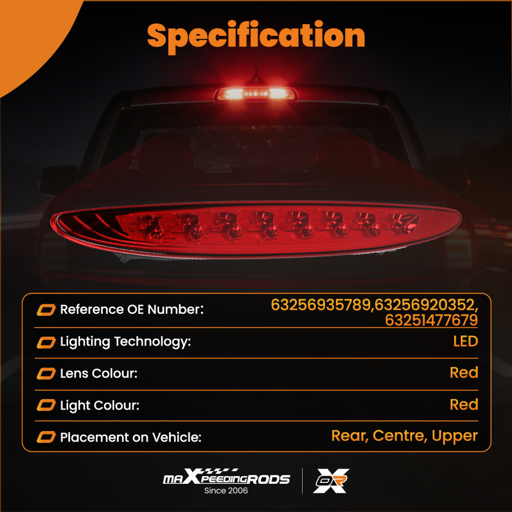 High Level Third Brake Stop Light 63256935789 compatible for MINI Cooper R50 R53 2001-2006