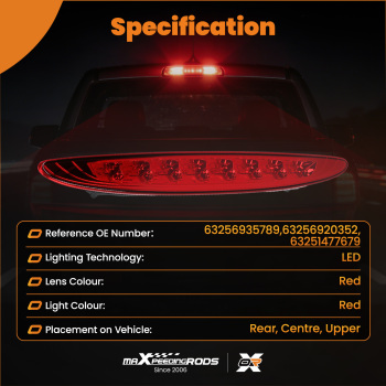 High Level Third Brake Stop Light 63256935789 compatible for MINI Cooper R50 R53 2001-2006