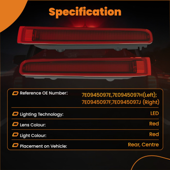 2PCS Third High Level Rear Brake Light compatible for Volkswagen VW Transporter T5 T6 03-up