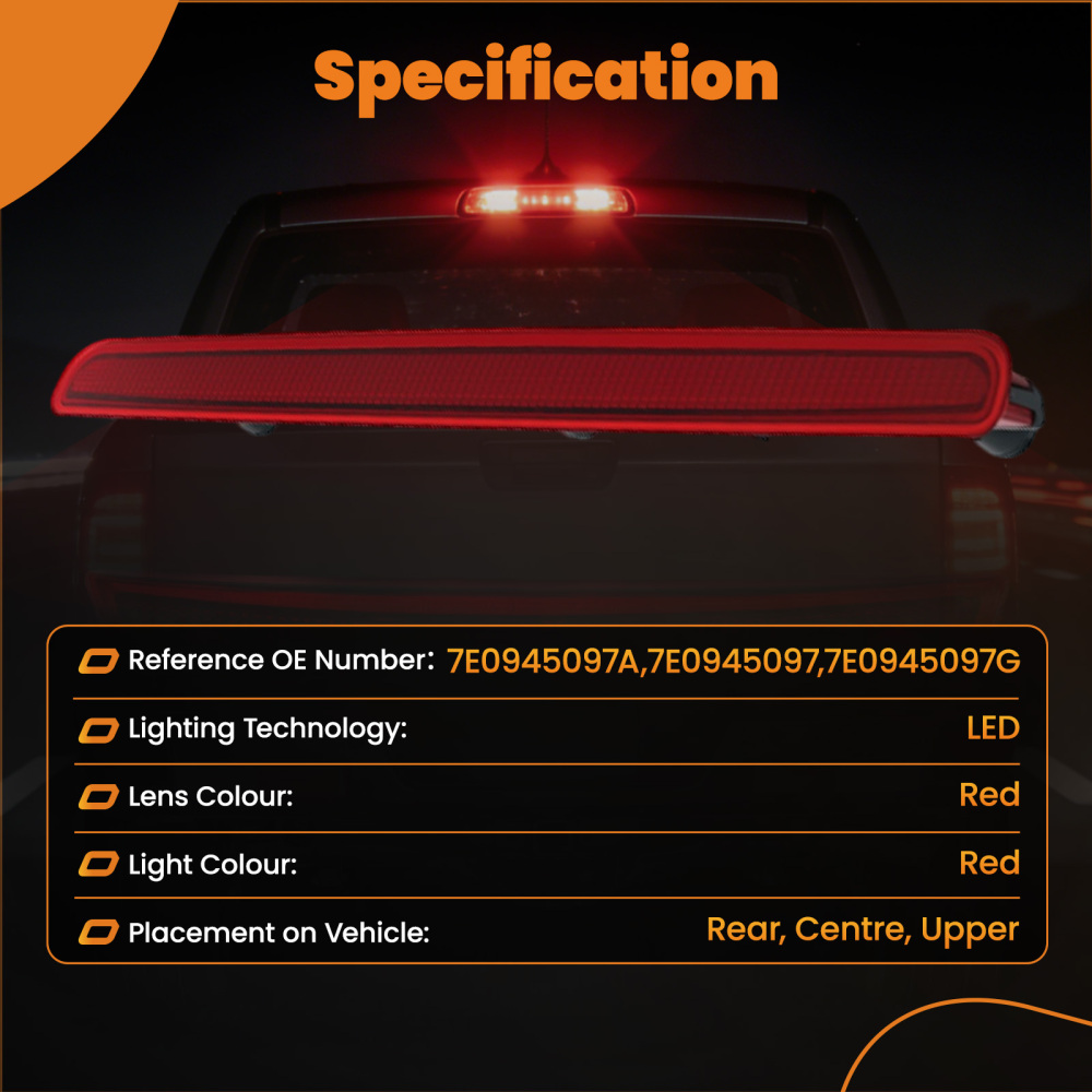 LED High Level Third Brake Stop Light Taillight compatible for VW T5 Transporter 2003-2015