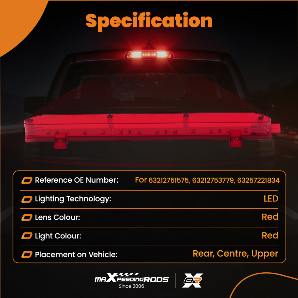 LED High Level Third Stop Brake Light compatible for Mini Cooper R56 Countryman R60 06-16