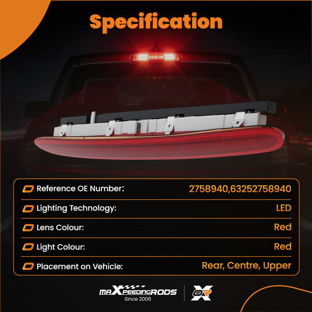 High Level LED Third 3rd Brake Stop Light compatible for Mini Cooper R58 Coupe 2012-2015