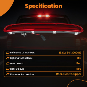Rear High Level 3rd Brake Stop Light compatible for Vauxhall Astra J compatible for Opel 09-16 13372164