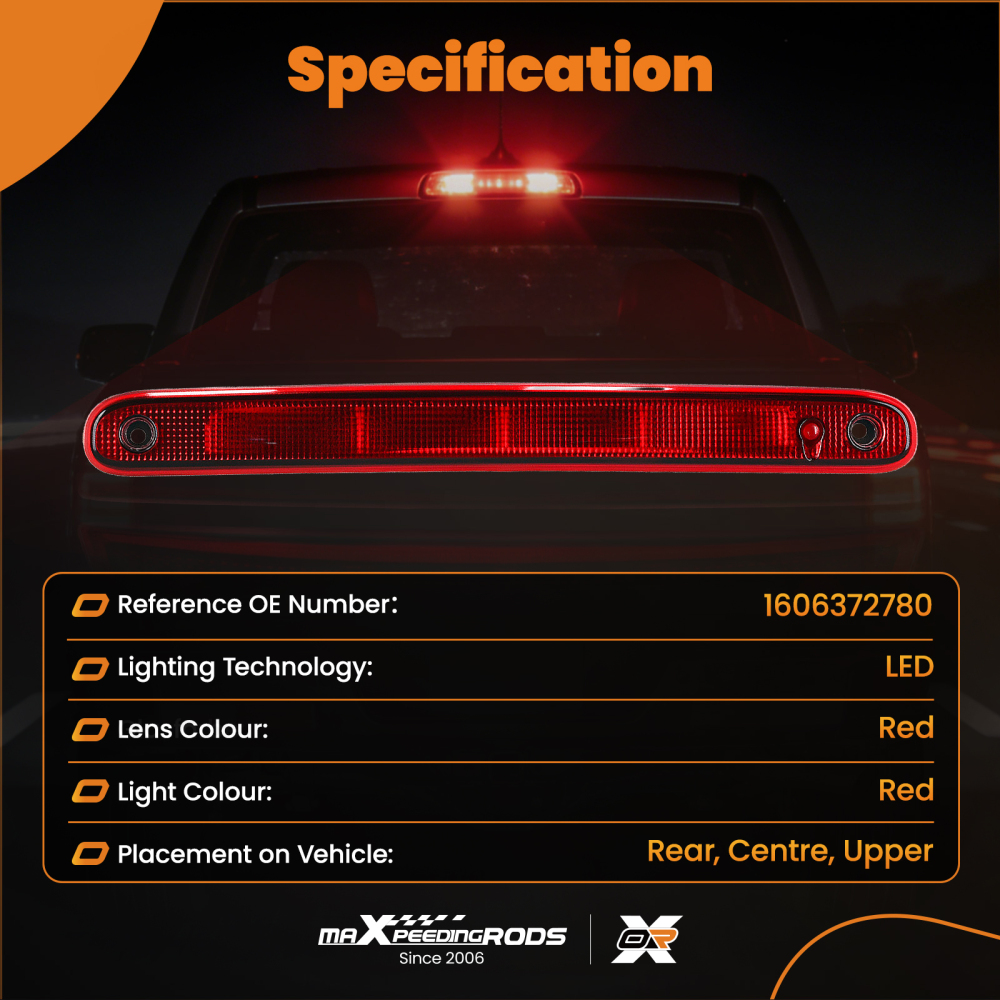 Rear LED High Level 3rd Brake Light compatible for Peugeot 107 compatible for Citroen C1 compatible for Toyota Aygo 05-14