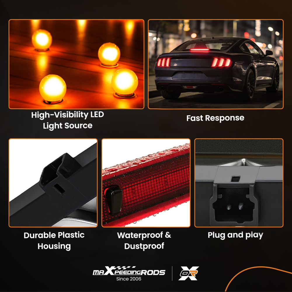 Rear LED High Level 3rd Brake Light compatible for Peugeot 107 compatible for Citroen C1 compatible for Toyota Aygo 05-14