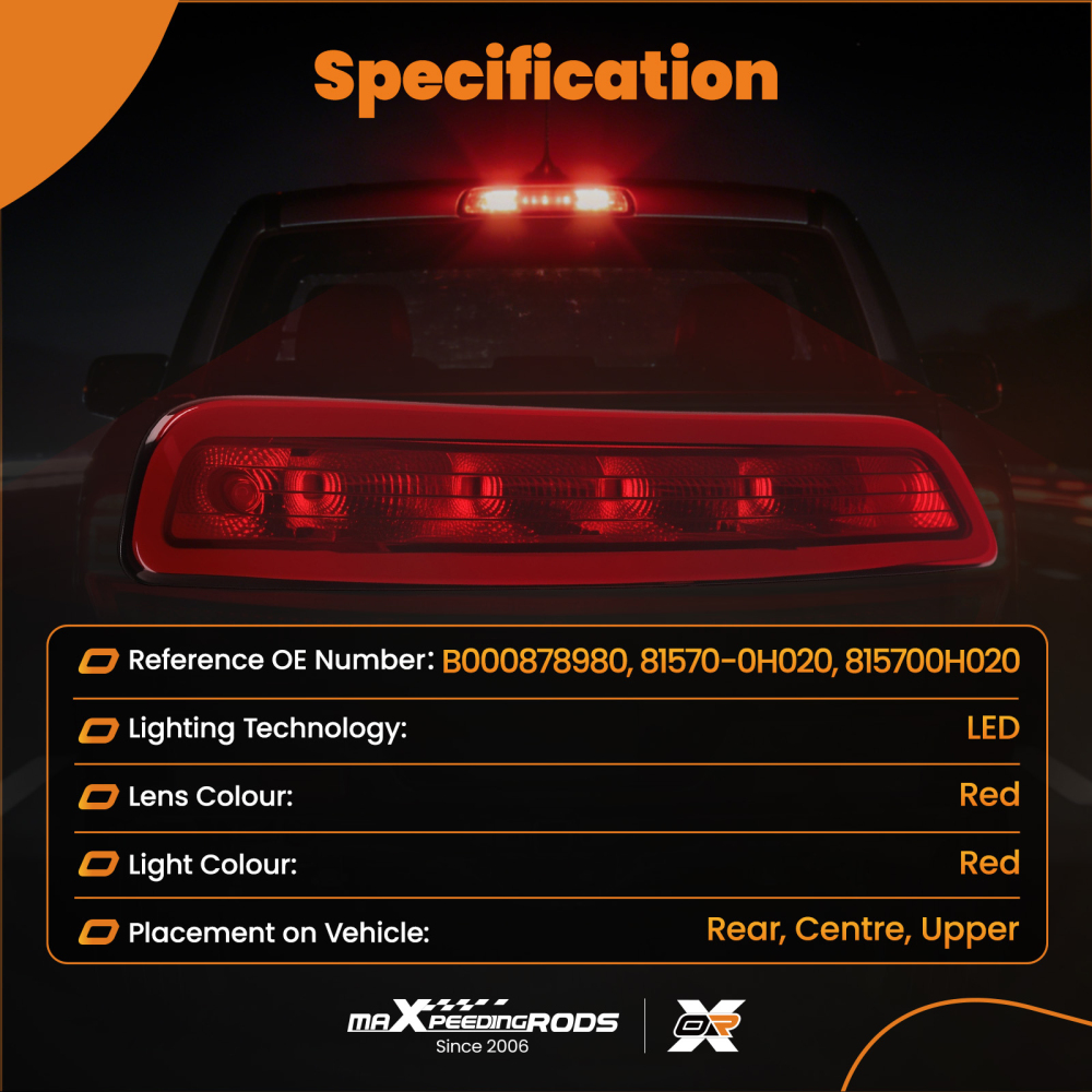 Third Brake Light High Level Stop Lamp compatible for Citroen C1 Mk2 2014-2024 B000878980