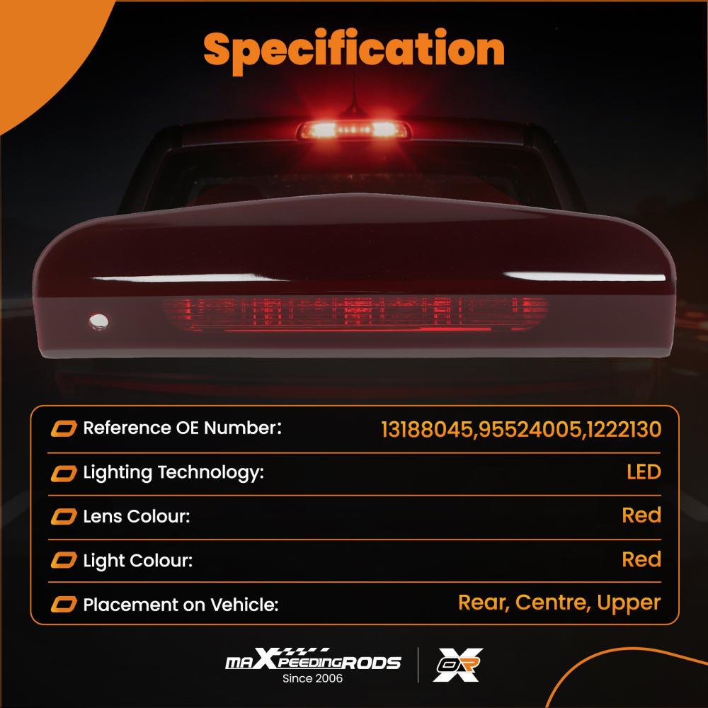 High Level 3RD Tailgate Brake Light compatible for Vauxhall CORSA D/E 2007-2019 13188045