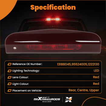High Level 3RD Tailgate Brake Light compatible for Vauxhall CORSA D/E 2007-2019 13188045