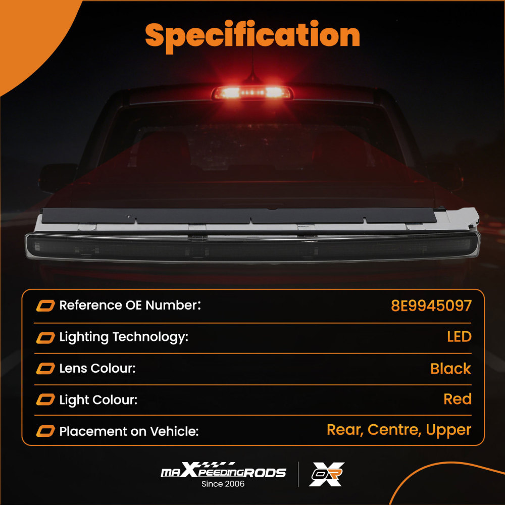 Rear Third 3rd Brake Stop Light compatible for Audi A4 B6 8E Avant 2001-2004 8E9945097 LED