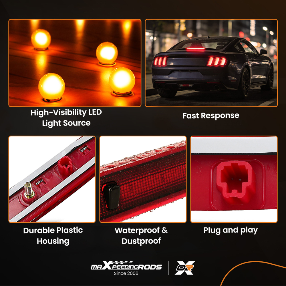 Rear LED Third 3RD Brake Light Stop Lamp compatible for Audi MK2 TT 2007-2014 8J0945097