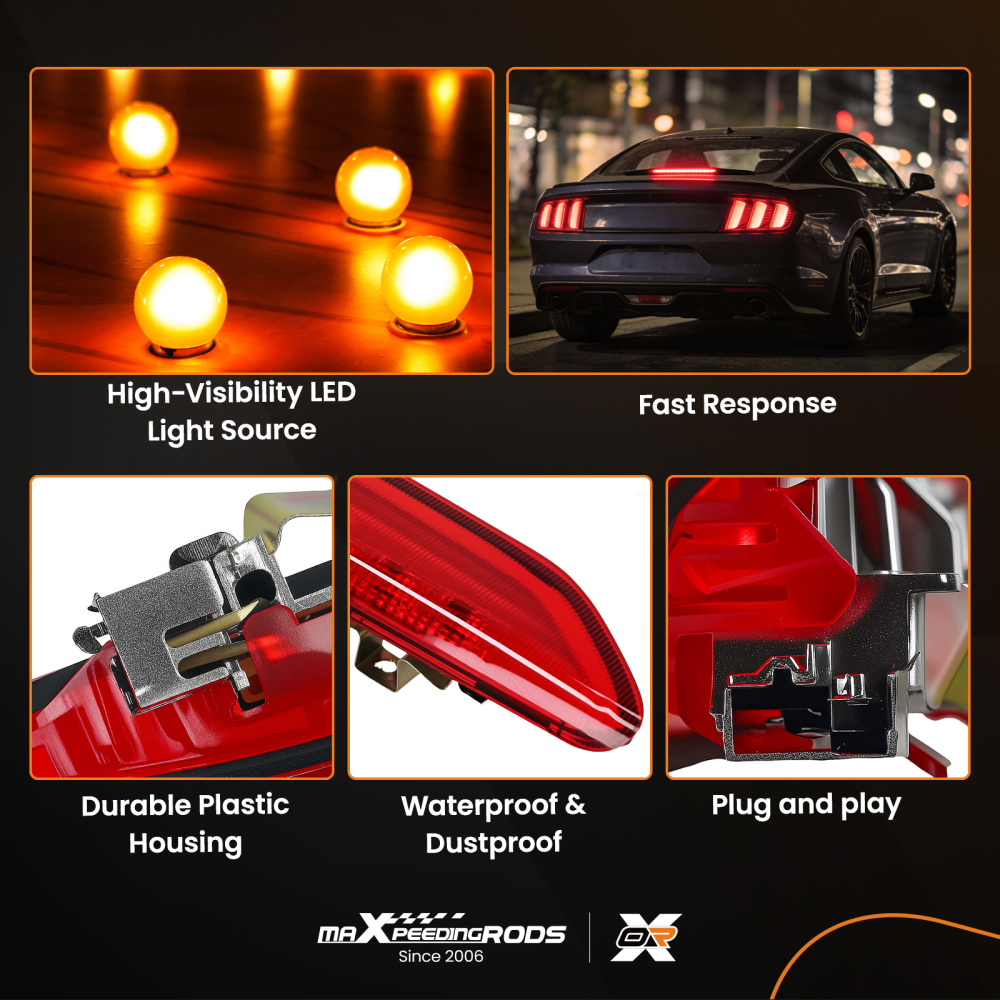 LED Rear High Level Third Brake Tail Stop Light For 2002-09 compatible for VW Polo MK4 9N Hatch