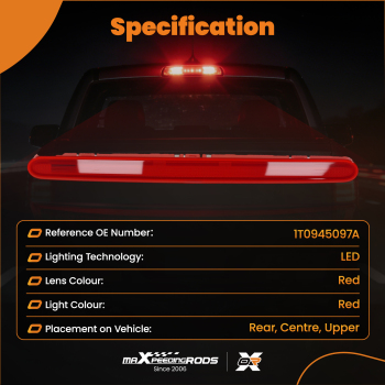 Centre Rear High Level Brake Stop Light compatible for VW Touran 1T 2003-2010 1T0945097A