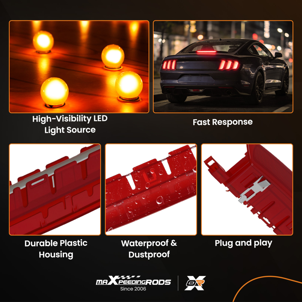 Red LED Rear Centre High Level 3rd Brake Light Stop Lamp compatible for Seat Leon 2010-2012