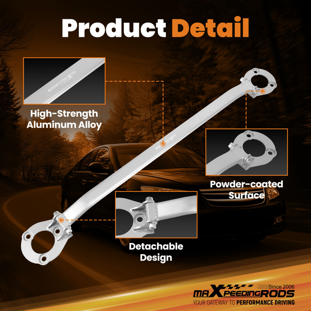 Front Upper Strut Bar Engine Suspension Tower Brace compatible for Honda Accord 2008-2012