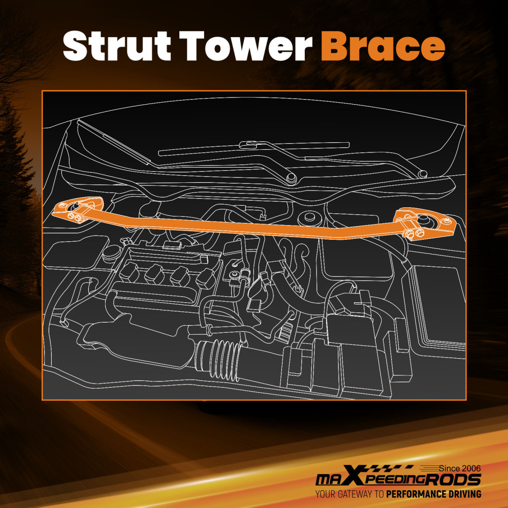 Front Upper Strut Bar Engine Suspension Tower Brace compatible for Honda Accord 2008-2012