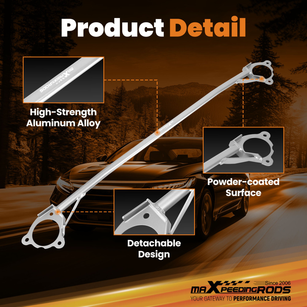 Front Upper Strut Bar Engine Suspension Tower Brace for compatible for Honda Accord 13-17