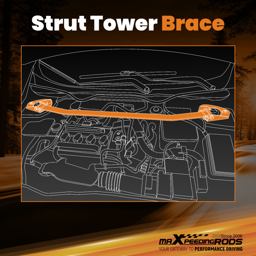 Front Upper Strut Bar Engine Suspension Tower Brace for compatible for Honda Accord 13-17