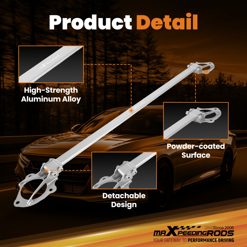 Front Upper Strut Bar Engine Suspension Tower Brace compatible for Honda Accord 2018-2024