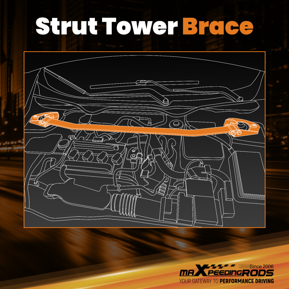 Front Upper Strut Bar Tower Brace Support Kit compatible for BMW 3 Series E36 1992-1998