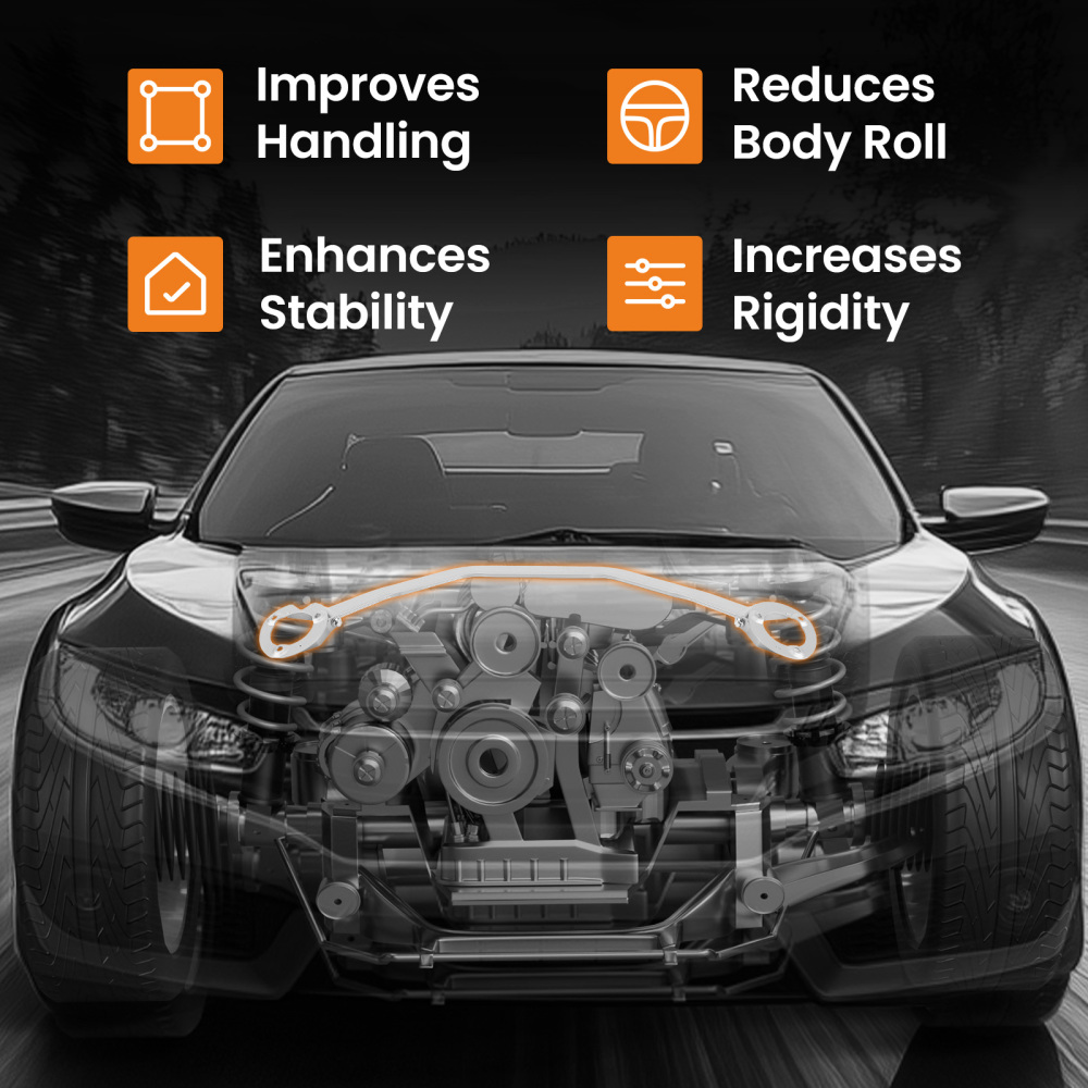 Front Upper Strut Bar Tower Brace Support Kit compatible for BMW 3 Series E36 1992-1998