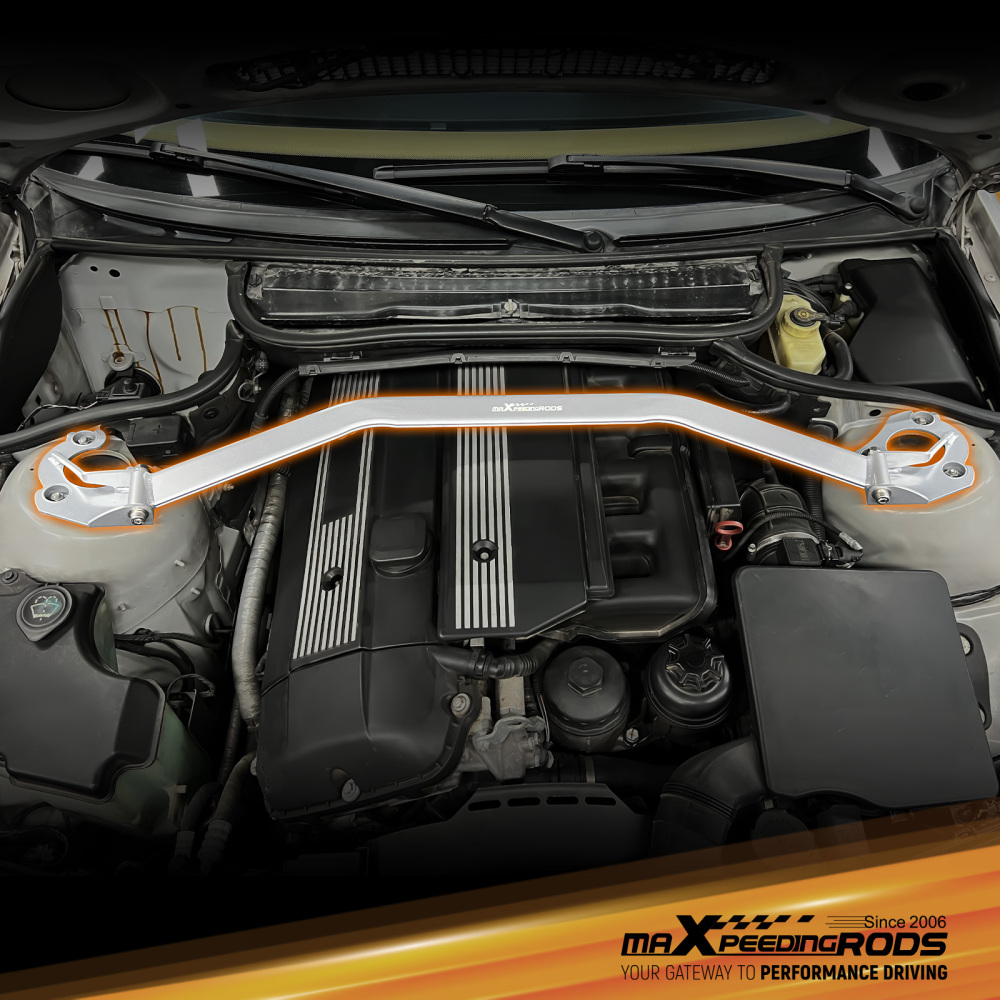 Front Upper Strut Bar Engine Suspension Tower Brace compatible for BMW E46 3 Series 98-05