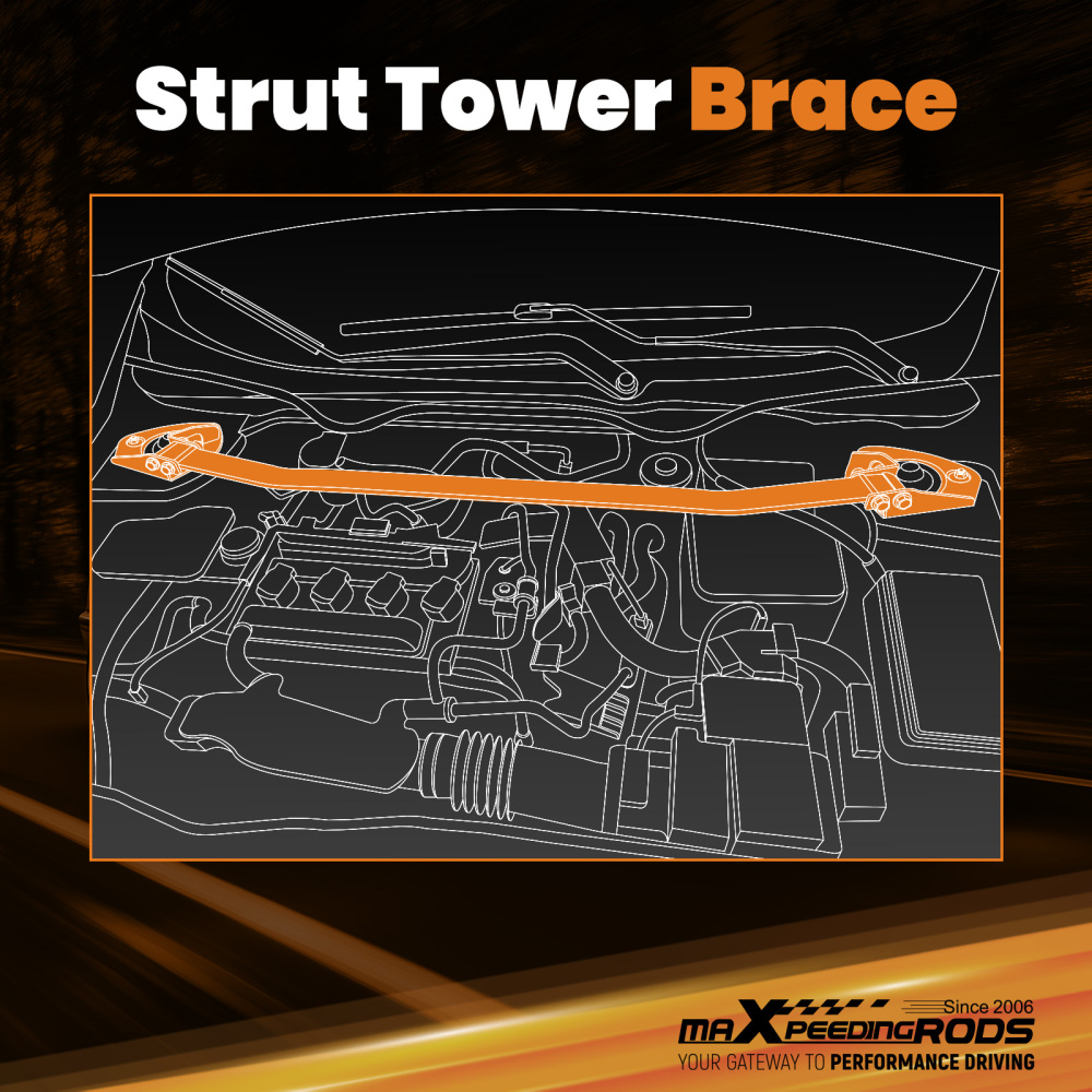Front Upper Strut Bar Engine Suspension Tower Brace compatible for BMW E46 3 Series 98-05