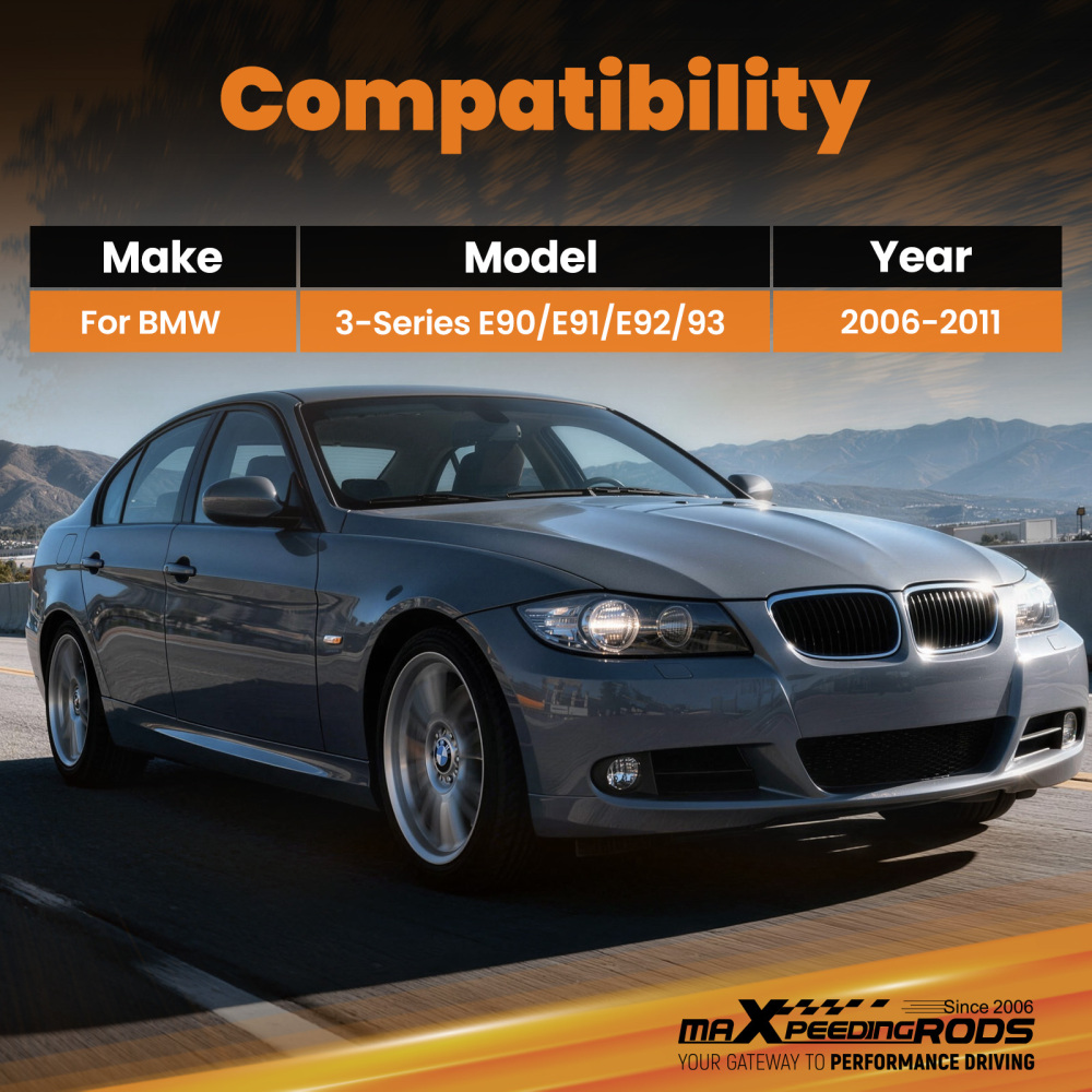 Front Upper Strut Bar Suspension Brace compatible for BMW 3-Series E90 E91 E92 E93 06-11