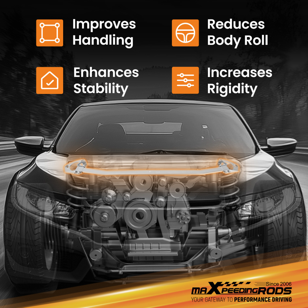 Aluminum Front Upper Suspension Strut Bar Tower Brace compatible for Honda Civic 2016-2020