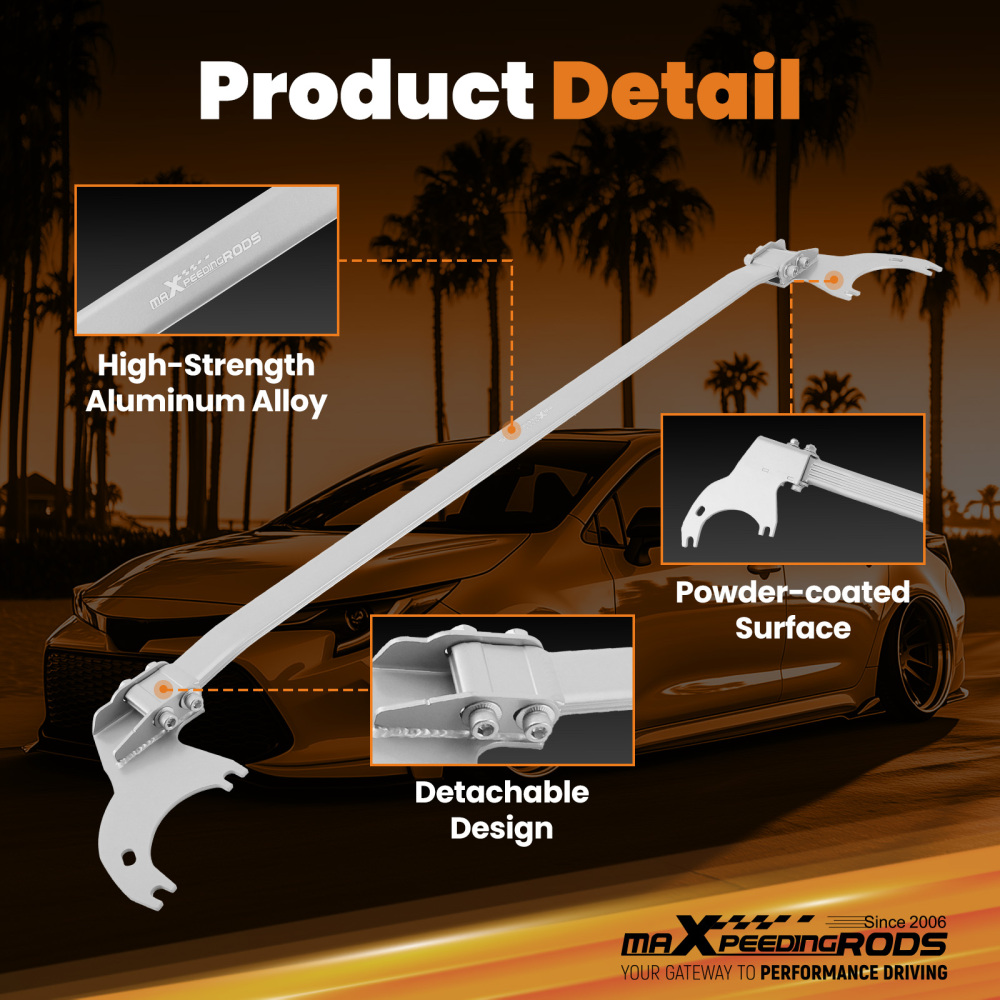 Front Upper Strut Bar Tower Brace compatible for Toyota Corolla Cross Frontlander 2019-2024