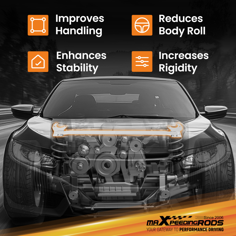 Front Upper Strut Bar Tower Brace compatible for Toyota Corolla Cross Frontlander 2019-2024