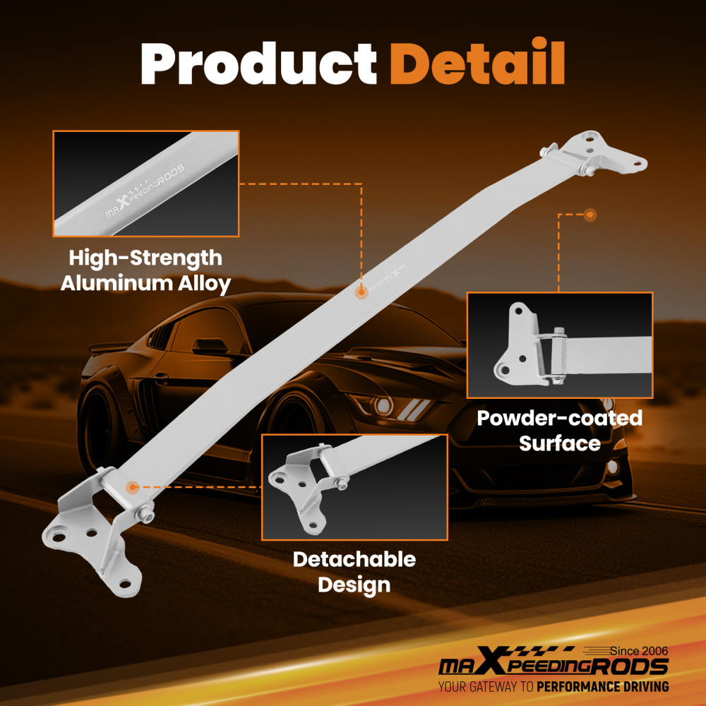 Front Upper Suspension Strut Bar Tower Brace Support compatible for Ford Mustang 2015-2023